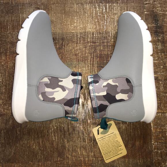 NWT Spenco Womens 6 Paddock Chelsea Ankle Boot Grey Camo Bootie Comfort - Picture 8 of 9